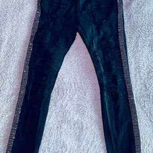 Black Embellished Mens Jeans Size 34